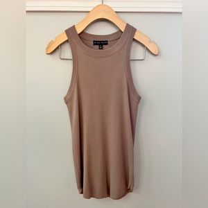 MIOU MUSE Sleeveless Ribbed Tank Size Small Color Brown